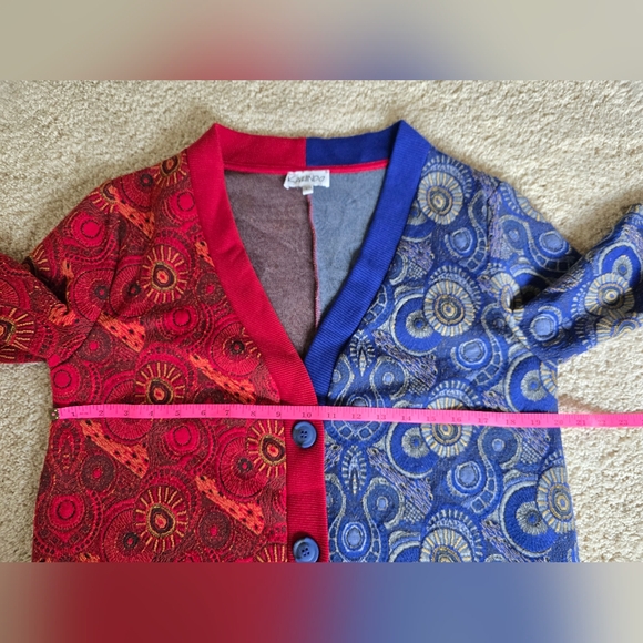 Kahindo Windhoek Womens Cardigan Sweater Size L Blue And Red - Picture 9 of 10